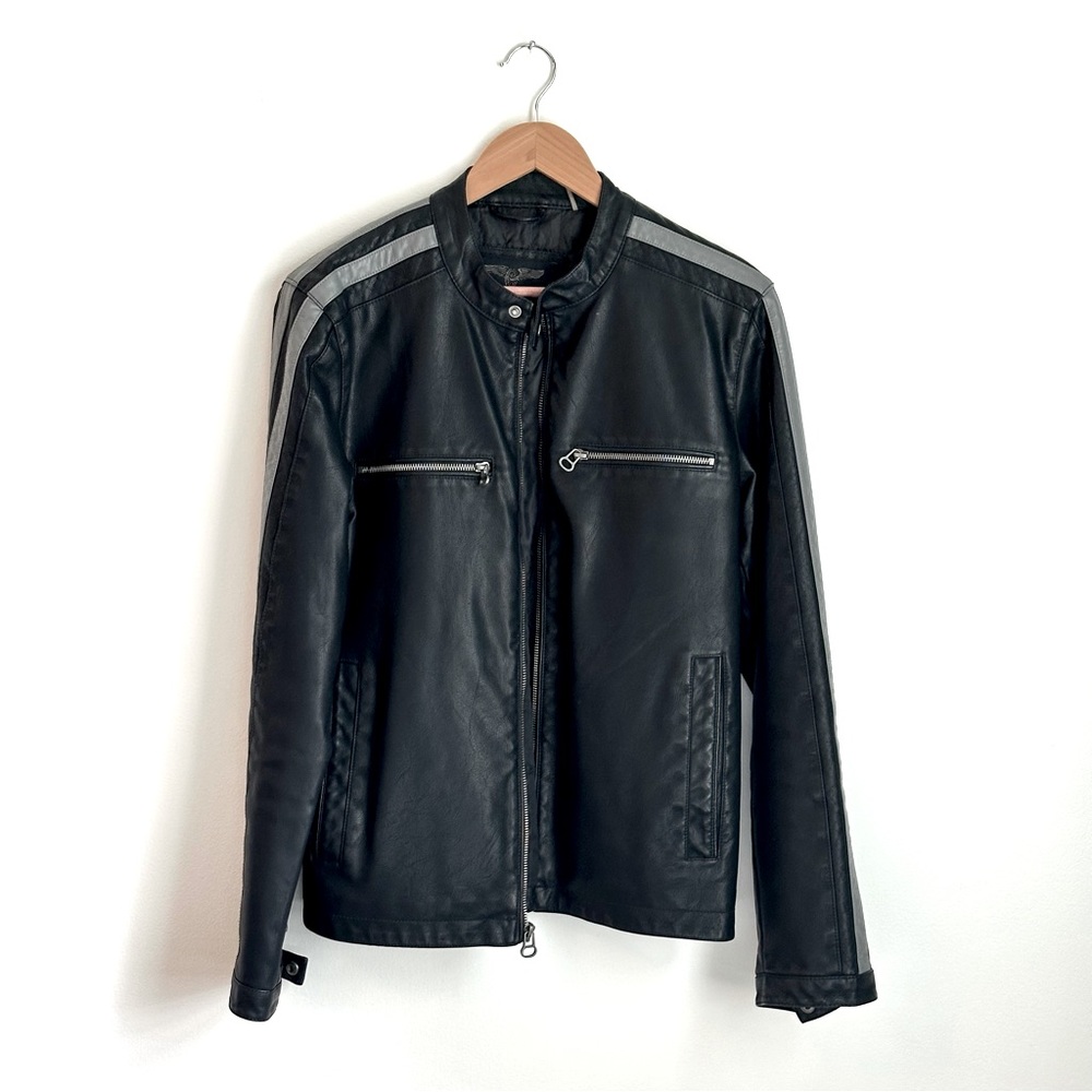 Wilson’s Motorcycle Racer Faux Leather Jacket, Black, Small